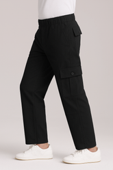 Loose Bottom Cotton Cargo - Black - Drizzle.pk